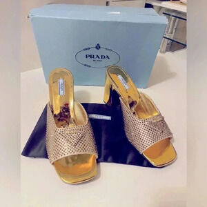 mule sandals with Gold Crystals
